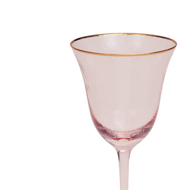Set of 2 Pink Spiral Textured Champagne Flutes