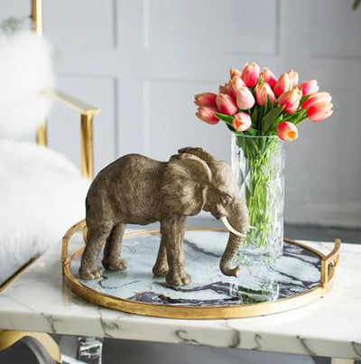 Walking Elephant Sculpture Large - Brown