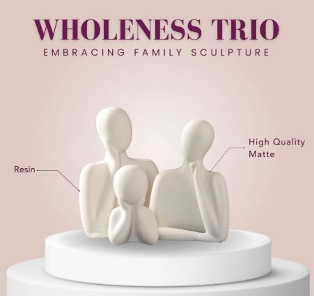 Wholeness Trio: Embracing Family Sculpture (Set of 3)