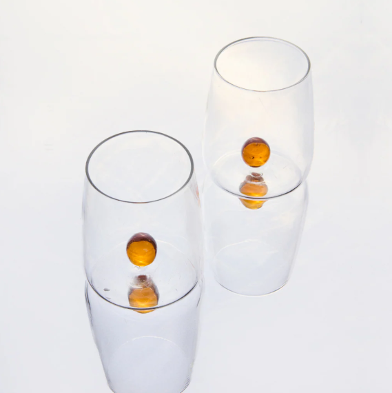Handblown Drinking Glass - Honey (Set Of 2)