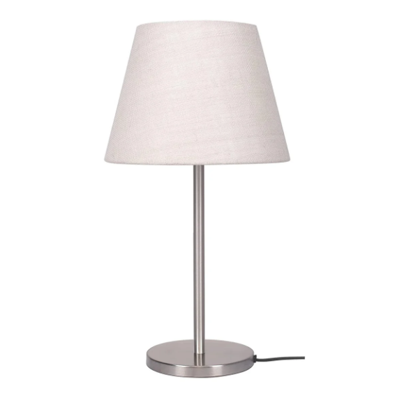 Modern & Sleek Stainless Steel Silver Finish Table Lamp 10 Inches