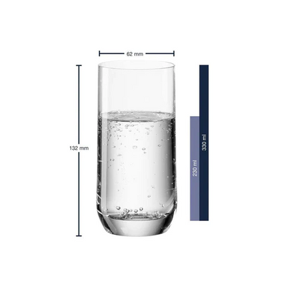Daily Long Drink Glasses 330ml, Set of 6