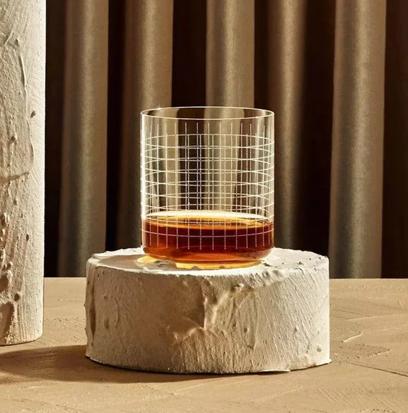 Finesse Grid Whiskey SOF Tumblers 300ml, Set of 4