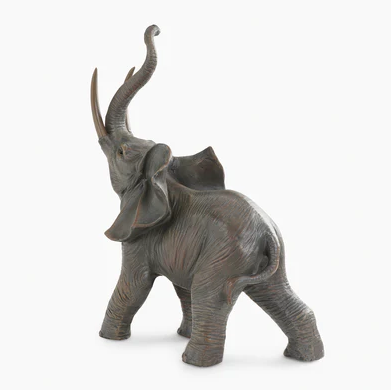 Brown Natural Finish Polyresin Elephant Figurine