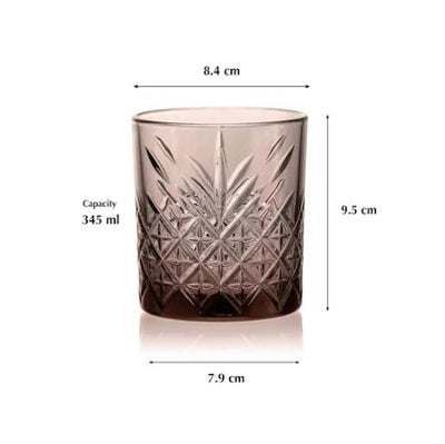 Timeless Whiskey Tumblers 345ml, Set of 4 - Brown Grey