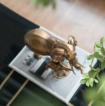 Mother & Baby Elephant Decorative Sculpture