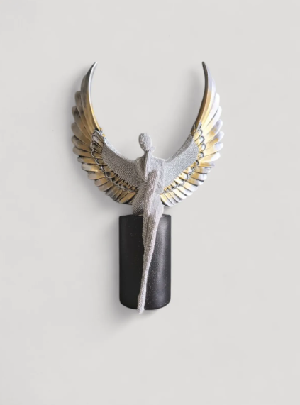 Glittering Lady with Wide Open Wings