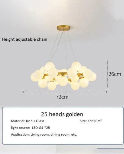Aries Shiny Nickel Chandelier - 25 Light