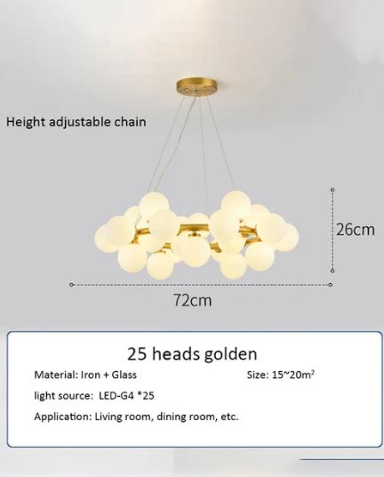 Aries Shiny Nickel Chandelier - 25 Light