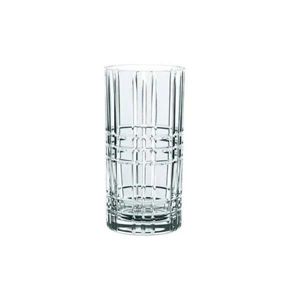 Highland Square Long Drink Glasses 375ml, Set of 6