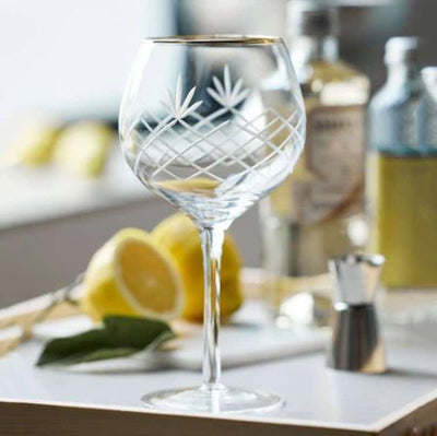 Milano Gold Gin & Tonic Glasses 600ml, Set of 2