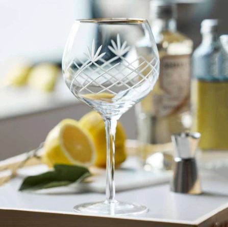 Milano Gold Gin & Tonic Glasses 600ml, Set of 2
