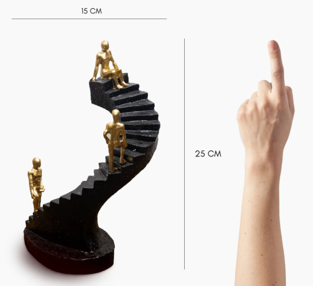 Golden Ascent – Stairway Figurine Decor