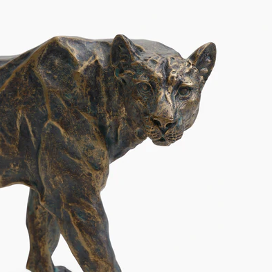 Brown Polyresin Walking Leopard