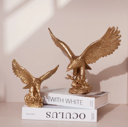 Hunting Eagle Sculpture Small - Gold