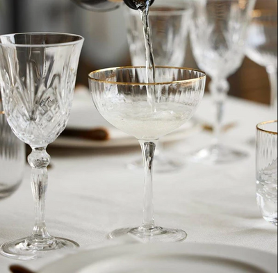 Palermo Gold Cocktail Glasses 315ml, Set of 4
