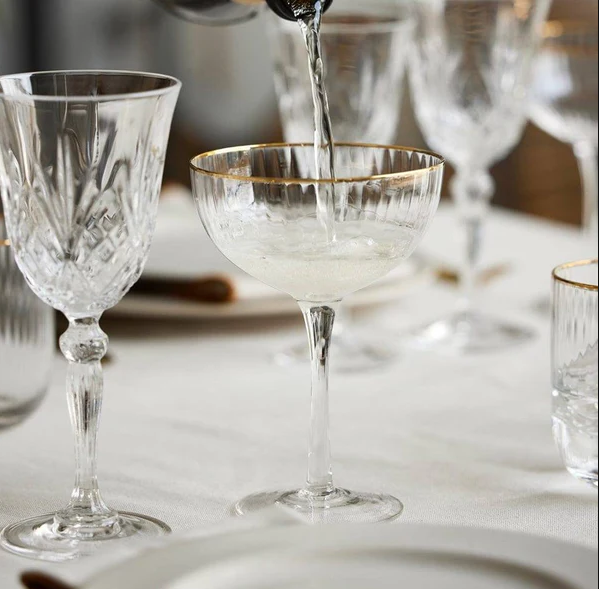 Palermo Gold Cocktail Glasses 315ml, Set of 4