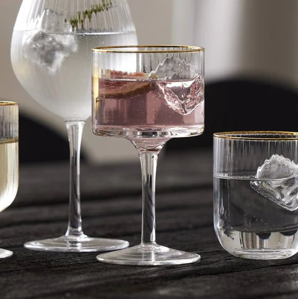 Palermo Gold Vintage Gin & Tonic Glasses 320ml, Set of 4