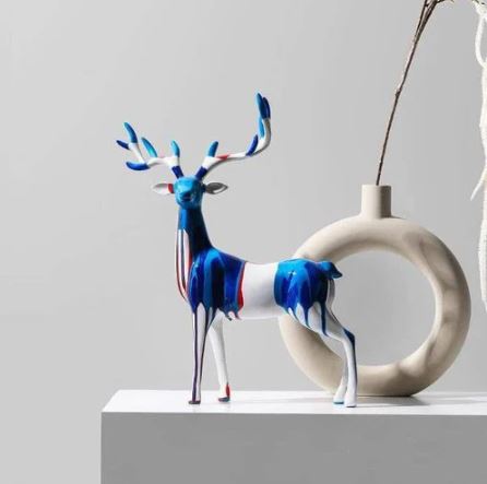 Antler Decorative Sculptures, Set of 2 - Splash Blue