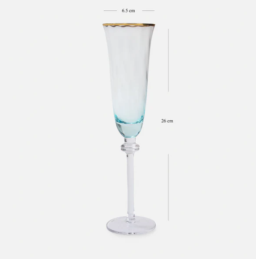 Set of 2 Light Blue Textured Champagne Flutes