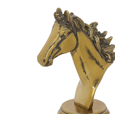 Gold Decorative Horse Head with Base