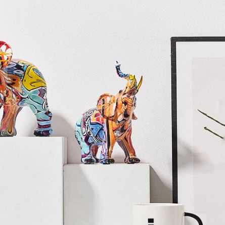 Graffiti Elephant Decorative Sculpture Small