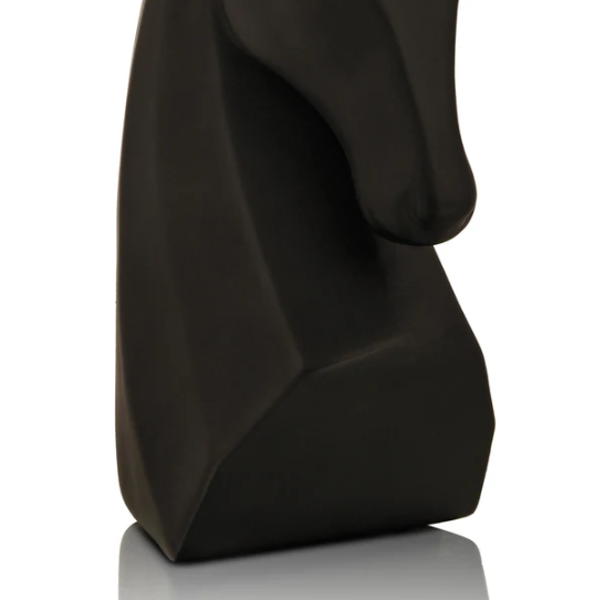Black & Gold Steed Horse Polyresin Figurine with White Base