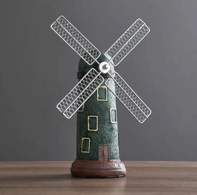 Windmill Decorative Sculpture - Green