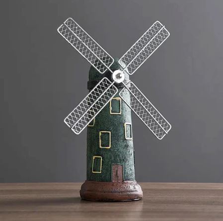 Windmill Decorative Sculpture - Green