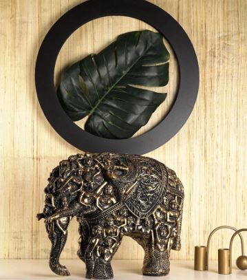 Carved for Rusticity Elephant Table Accent