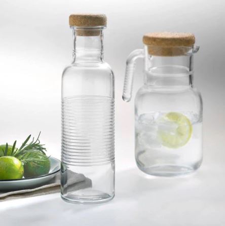 Hoop Glass Bottle with Cork Lid 1000ml