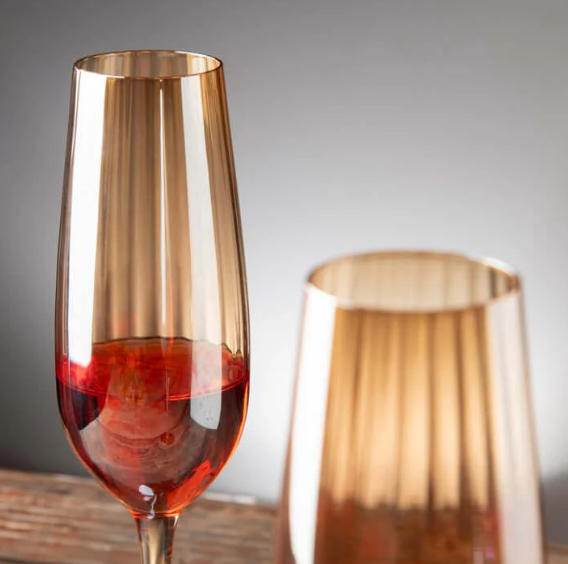 Nordic Golden Champagne Wine Glasses - 180 ml