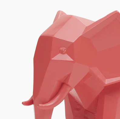 Orange Polyresin Elephant Figurine