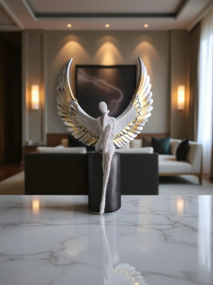 Glittering Lady with Wide Open Wings