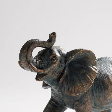Copper Polyresin Walking Elephant - Large