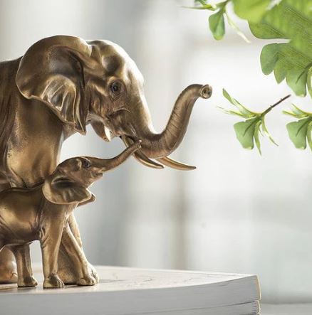 Mother & Baby Elephant Decorative Sculpture