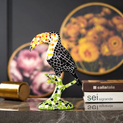 Avian Mosaic Melody: Toucan Art Decor