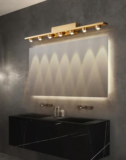 Golden Glow Mirror Wall Light - 7 Lights