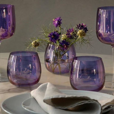 Aurora Stemless Glasses 370ml, Set of 4 - Polar Violet