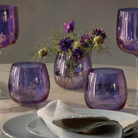 Aurora Stemless Glasses 370ml, Set of 4 - Polar Violet