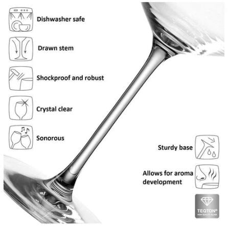 Cheers Burgundy Glasses 750ml, Set of 6