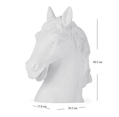 Cream Polyresin Horse Head Figurine