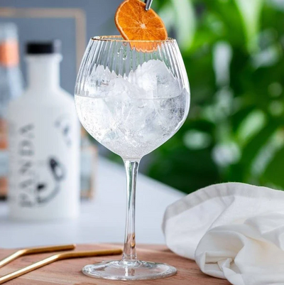 Palermo Gold Rounded Gin & Tonic Glasses 650ml, Set of 4