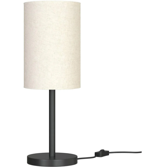 Black Sleek Table Lamp Cylindrical Shade