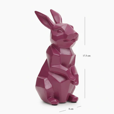 Pink Polyresin Rabbit Figurine