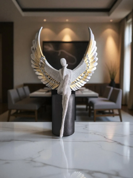 Glittering Lady with Wide Open Wings