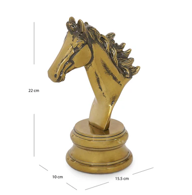 Gold Decorative Horse Head with Base