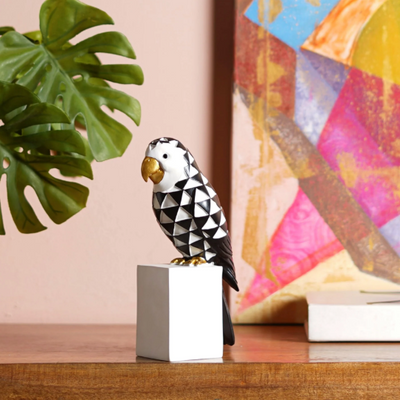 Cockatoo Symphony: Geometric Resin Beauty