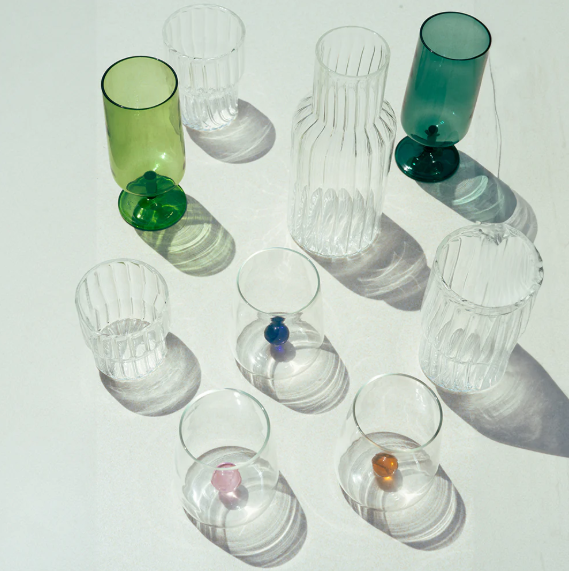 Fluted Glass Carafe With Lid