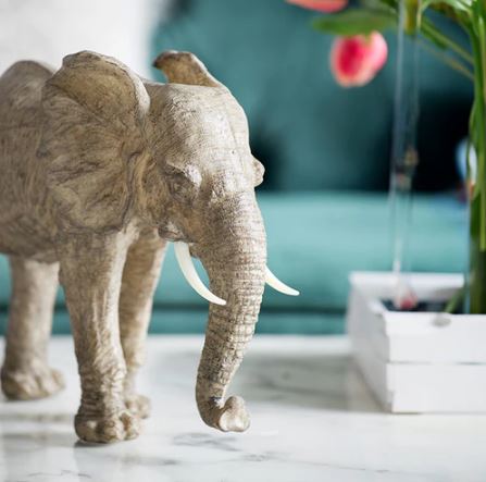 Walking Elephant Sculpture Large - Brown